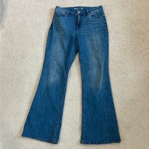 Old navy high rise flare blue solid wash jeans in size 10